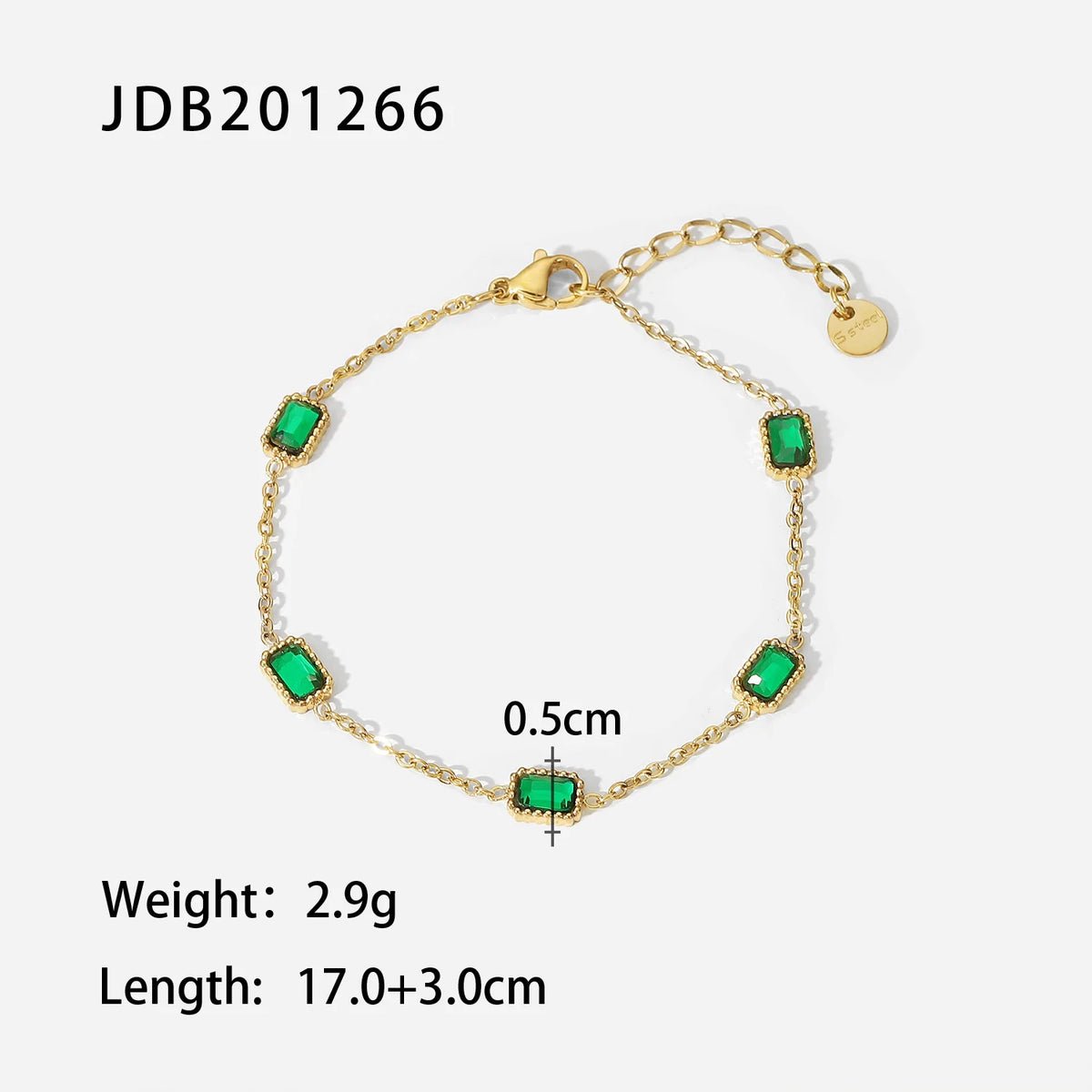 Maximalist Dipped With Cubic Zirconia Gemstones Stainless Steel Bracelet