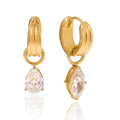 Kika Minimalist Classic  Inlay Droplet Shaped Zircon Ear Clip