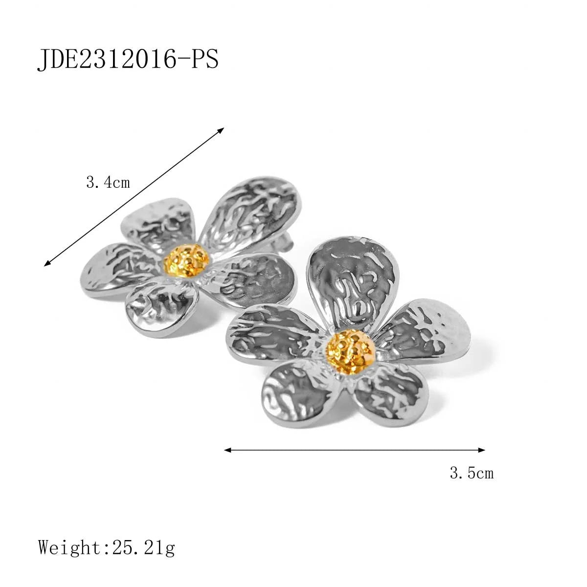 KIKA Creative Stainless Steel 316L Mixed Metal Vintage Stud Earrings