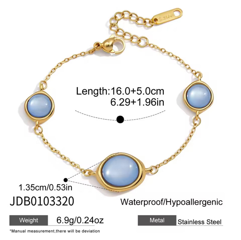 Kika Classic Blue Resin Necklace Earrings Bracelet Ring