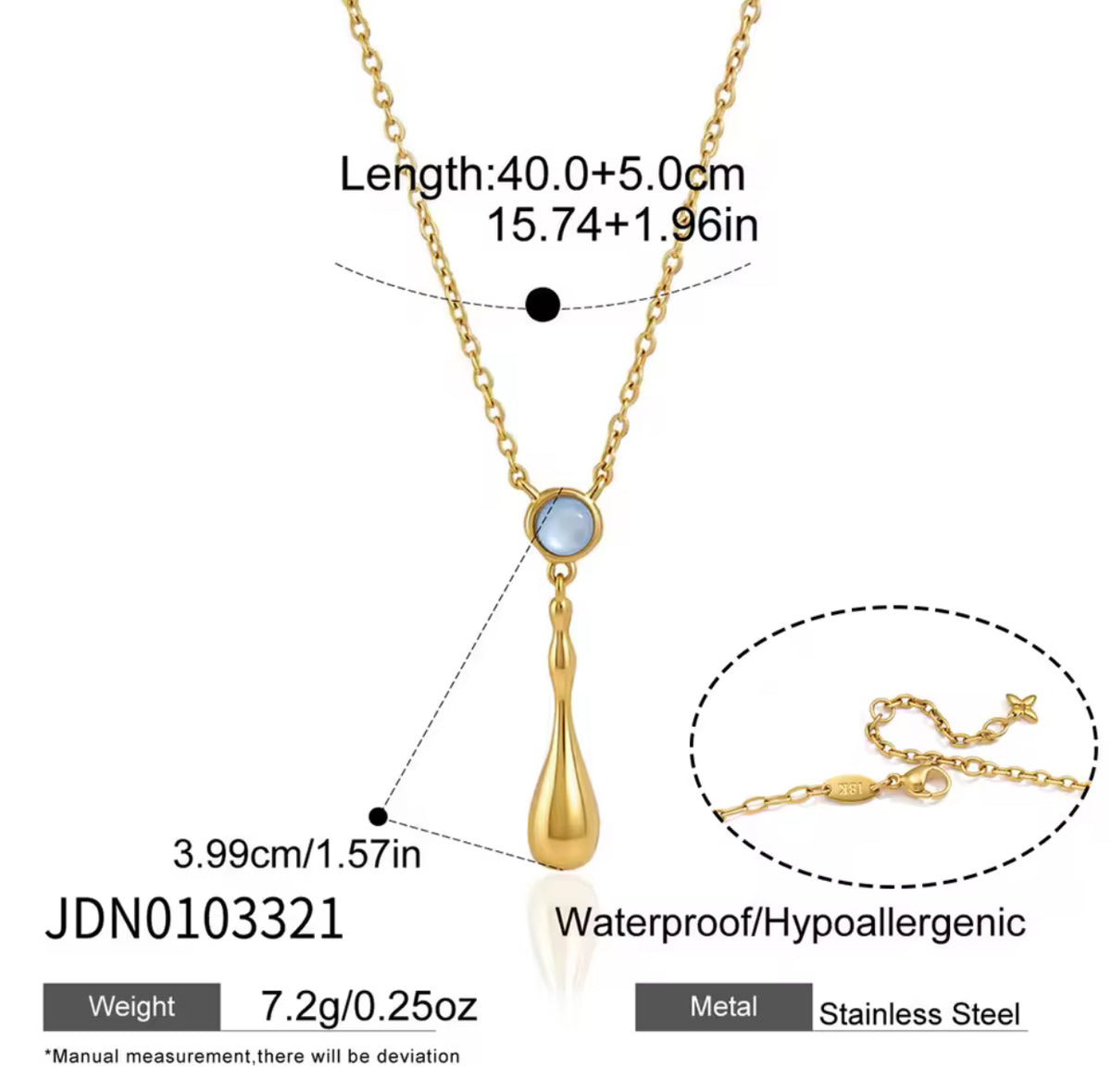 Kika Classic Blue Resin Necklace Earrings Bracelet Ring