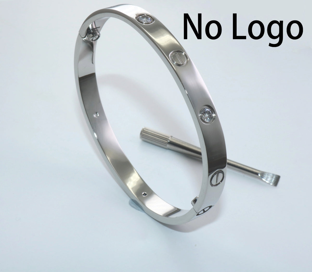 Kika 316L Stainless Steel Bracelets with 18K Gold Plated, Screw Design and Zircons