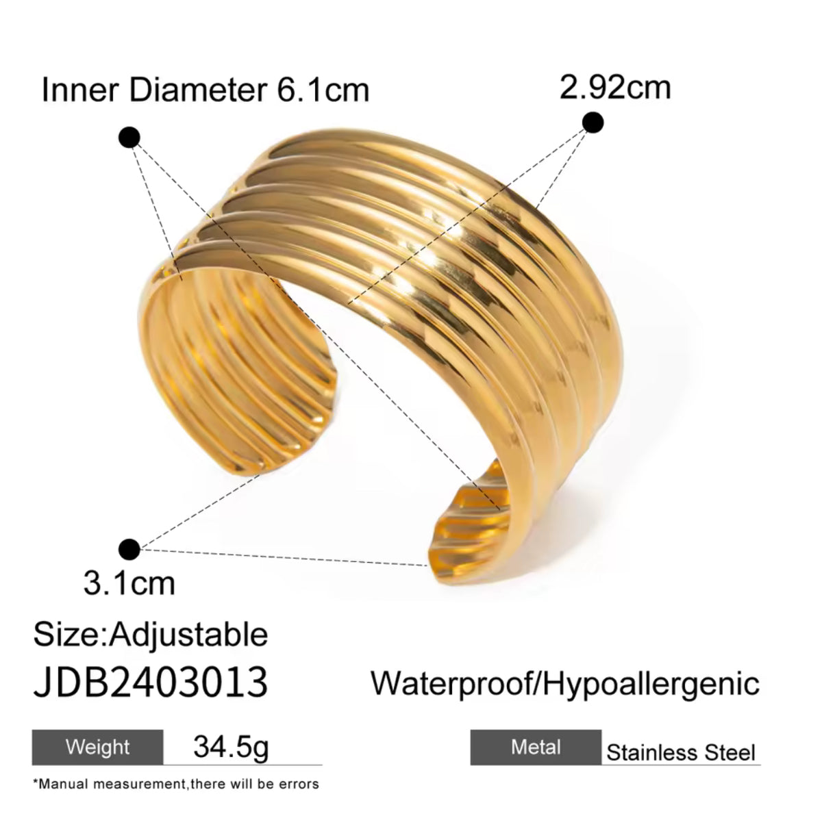 Kika Fashion Wide Face Bracelet
