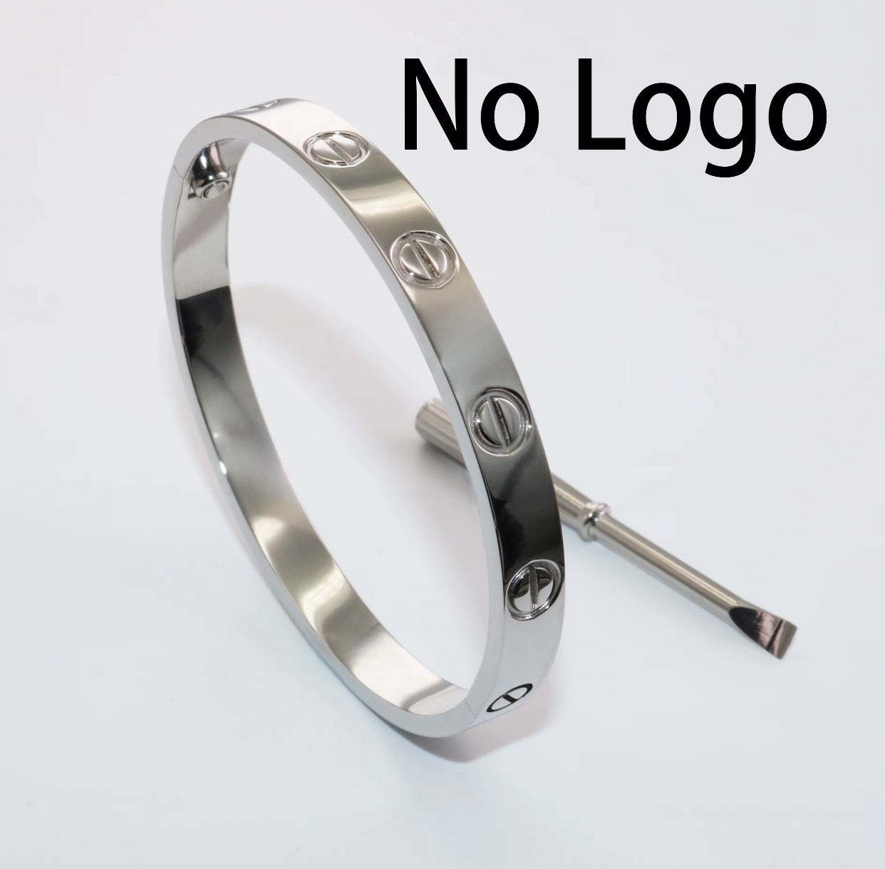 Kika 316L Stainless Steel Bracelets with 18K Gold Plated, Screw Design and Zircons