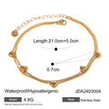 KIKA Chic Stainless Steel 316L Love Double Layer Anklet 18K Gold PVD Plated Waterproof Metal