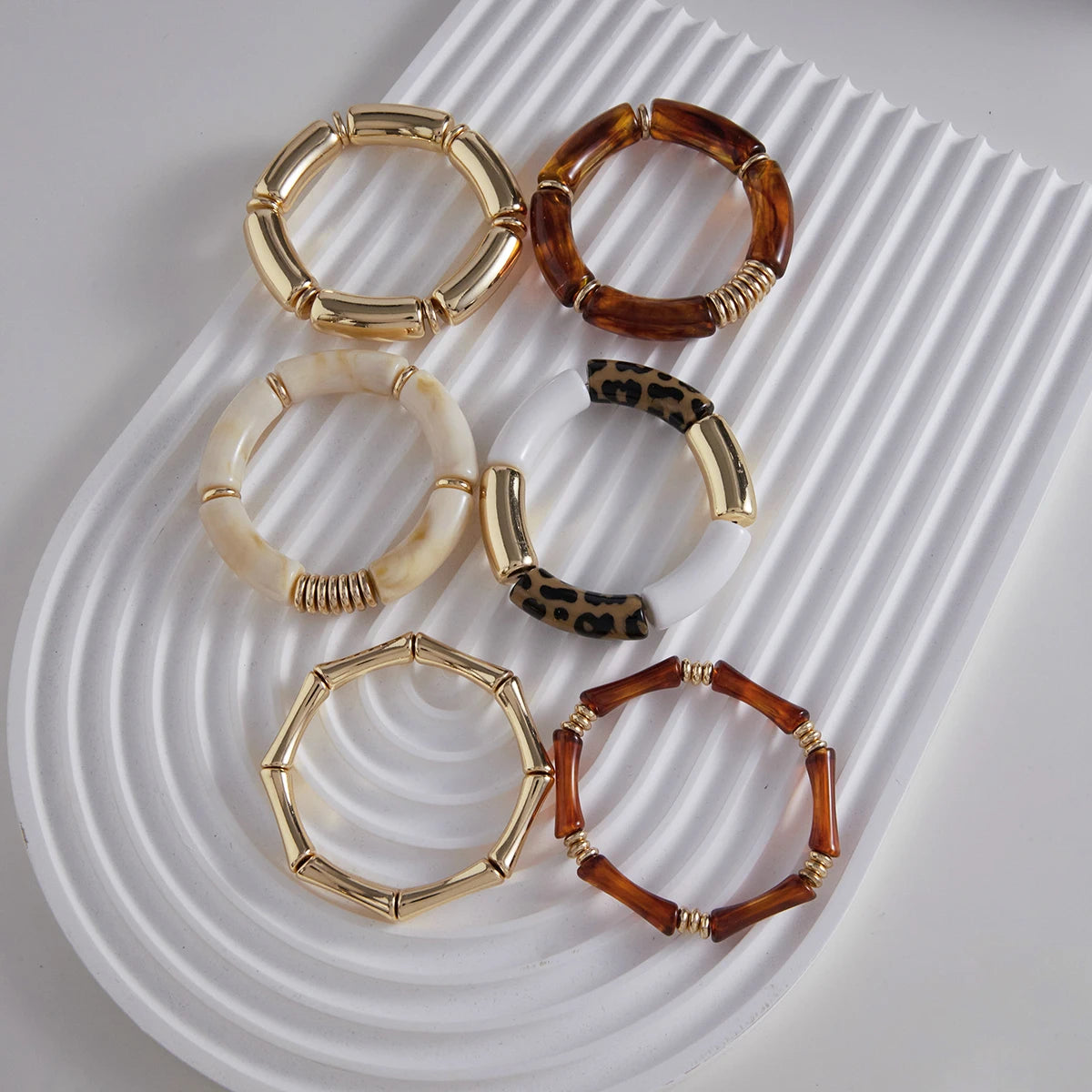 Kika Vintage 2pcs Amber Resin Bracelet