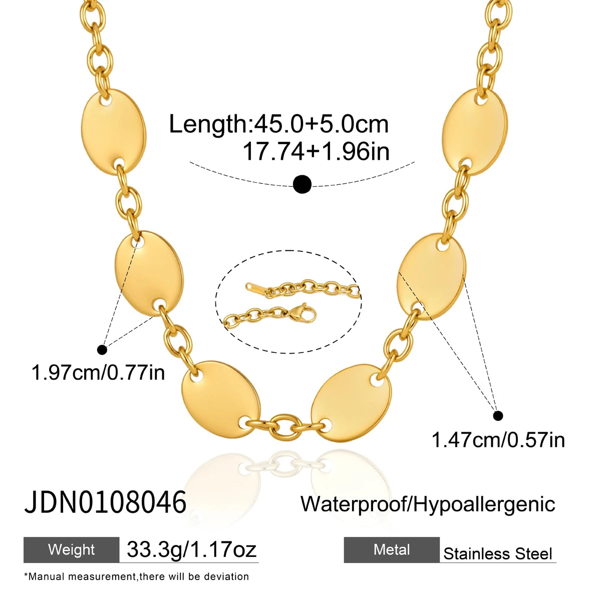 KIKA Classic Geometric Pendant Necklace For Women Minimalist 18K Gold PVD Plated Stainless Steel 316L Necklace Fashion Jewelry Gift