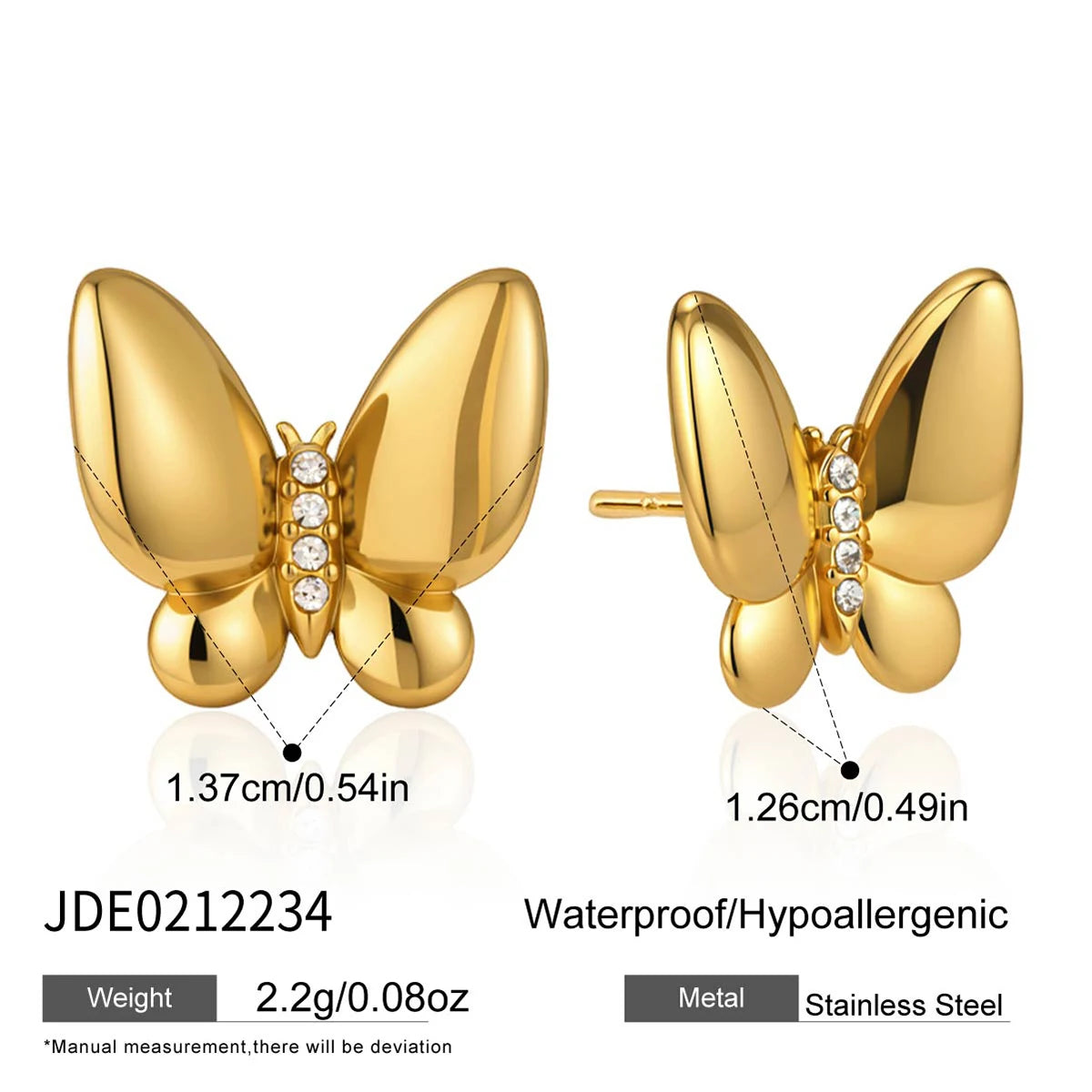 Kika Gold Plated Classic Zircon Heart-shaped Double-ring Interlocking Pendant Necklace