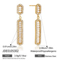 Kika Iced Out Crystal Long Drop Earrings 18K Gold Plated Stainless Steel 316L