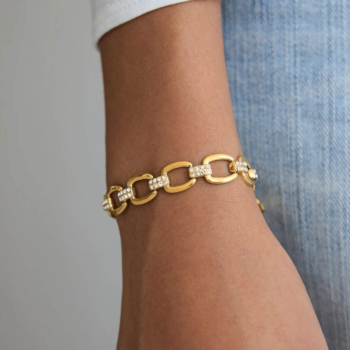 KIKA Classic Hollow Chain Bracelet For Women Waterproof 18K Gold PVD Plated Stainless Steel Bracelet Simple Fashion Jewelry