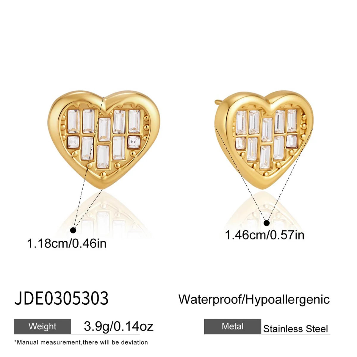 KIKA Romantic Crystal Heart Necklace  PVD Plated Stainless Steel 316L