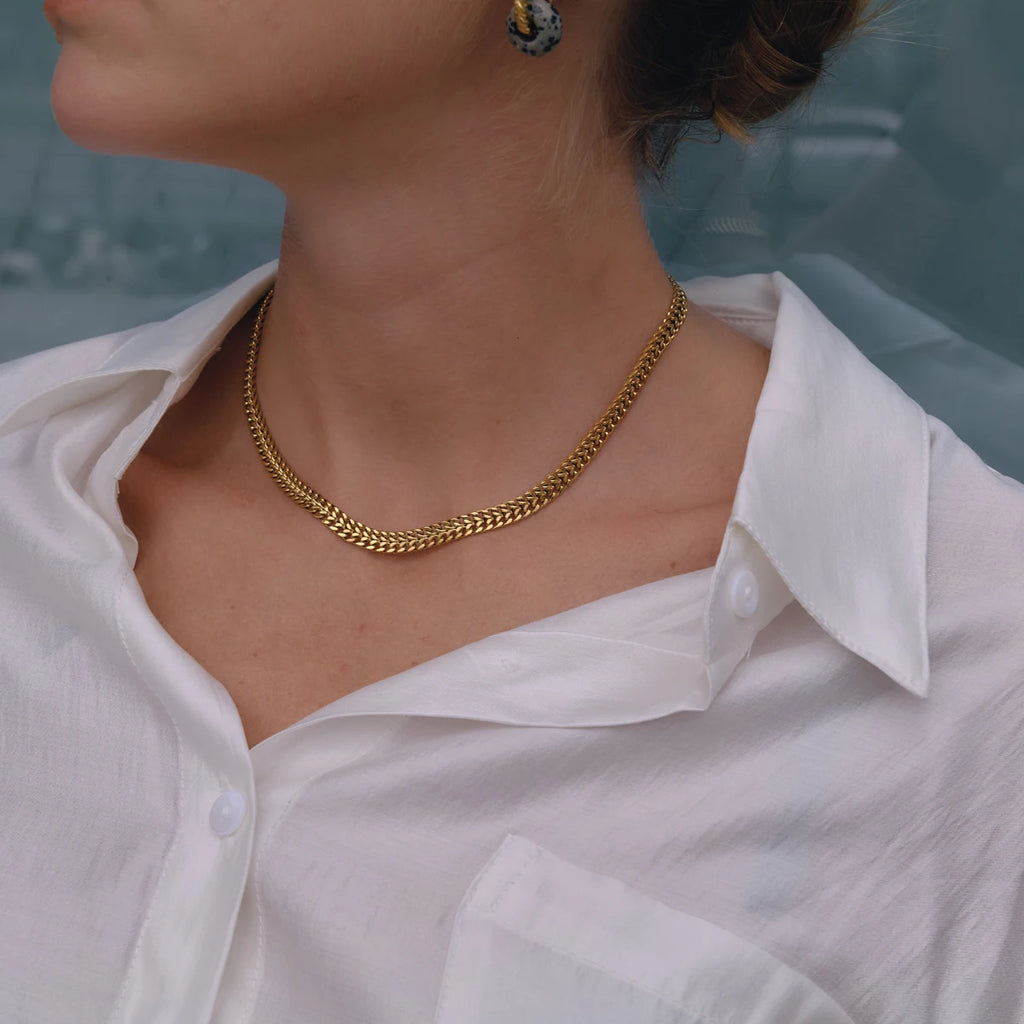 KIKA Classic Chain Necklace For Women Minimalist 18K Gold PVD Plated Stainless Steel Necklace Simple Fashion Jewelry Gift