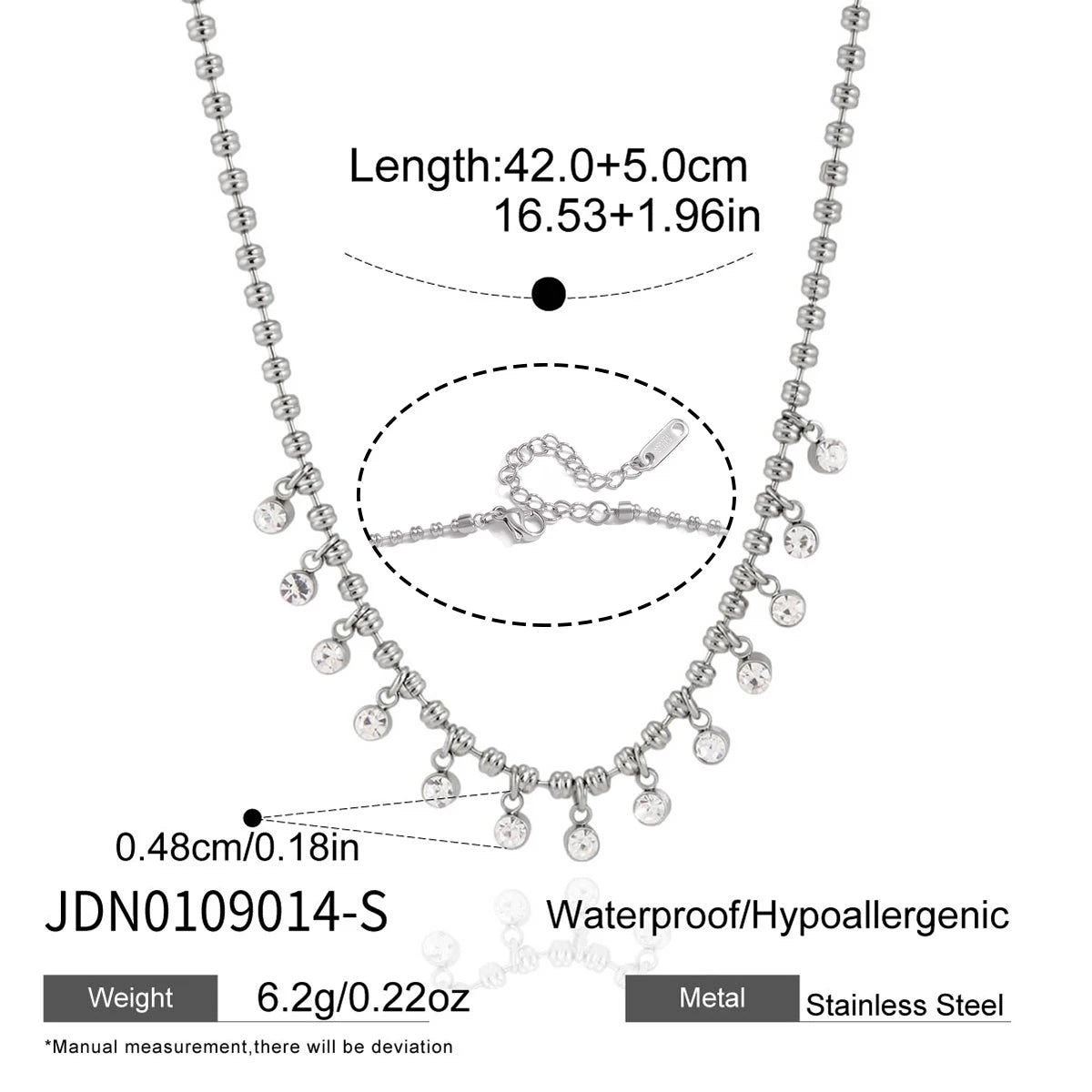 Kika Multicolor Round Zircon Pendant Necklace 18K Gold PVDPlated Stainless Steel 316L