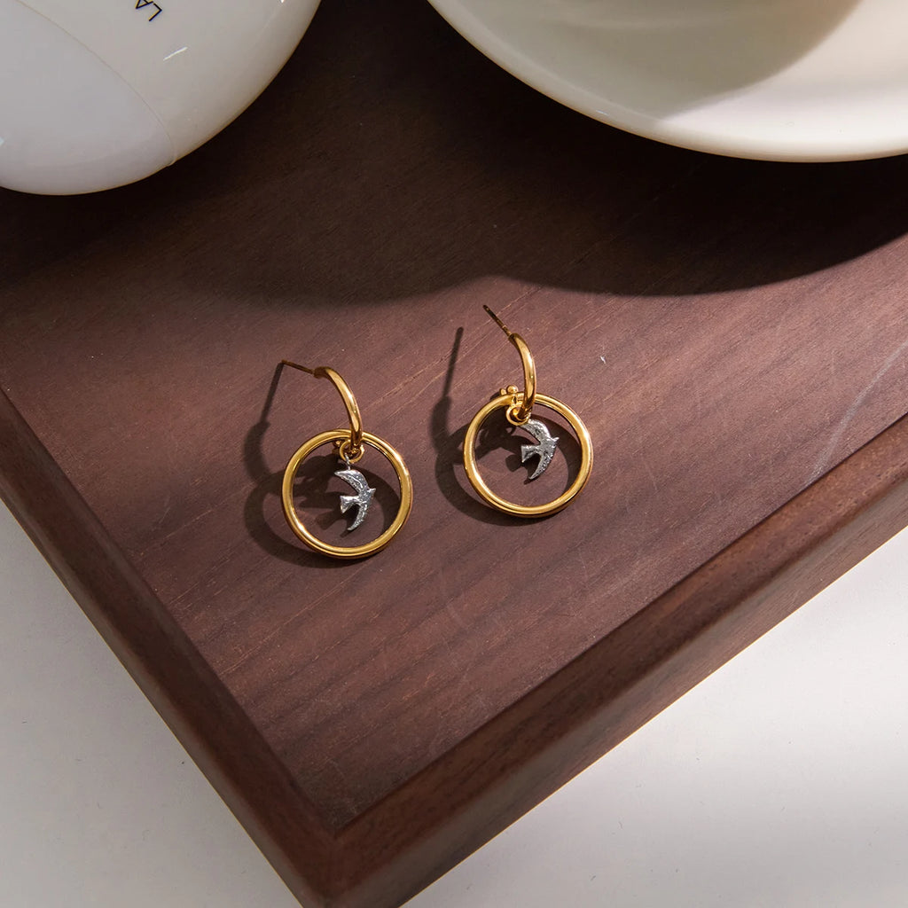 Kika Dove Of Peace Bird Pendant Earrings