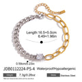 Kika Geometric Zircon Mixed Color Chain Bracelet Gold PVD Plated Stainless Steel 316L