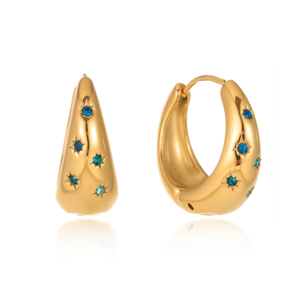Earring With White Rhinestone