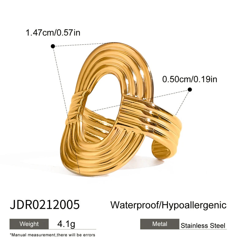 KIKA Minimalist Threaded Circular Hollow Ring PVD  Plated Stainless Steel 316L