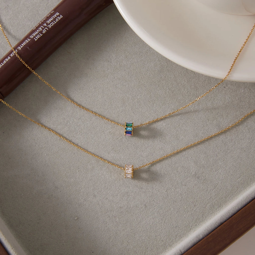 Kika Delicate Zircon Bead Pendant Necklace