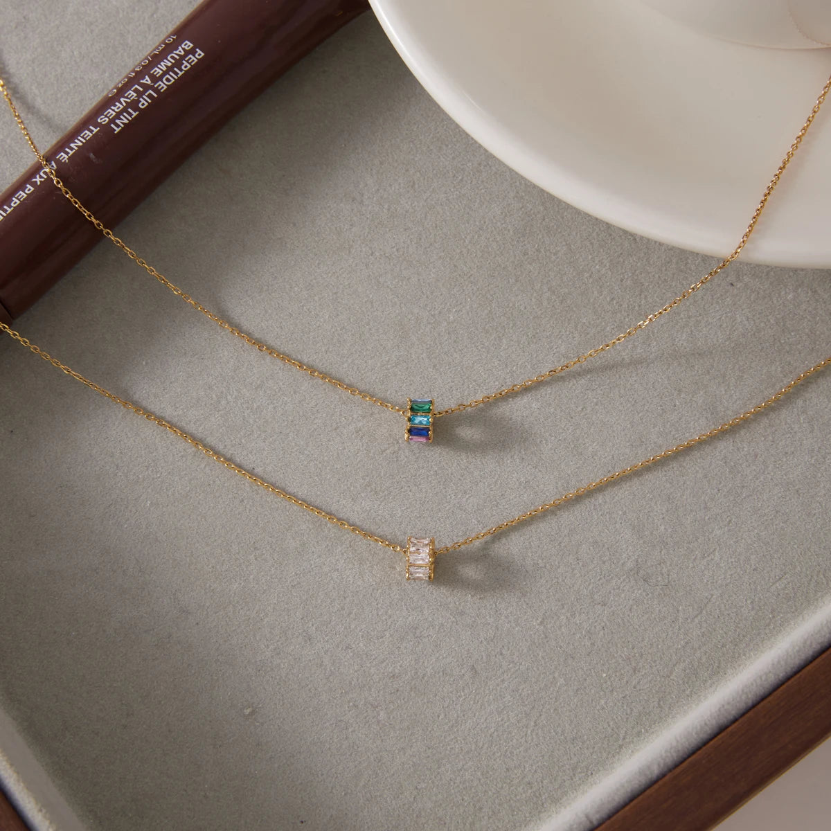 Kika Delicate Zircon Bead Pendant Necklace