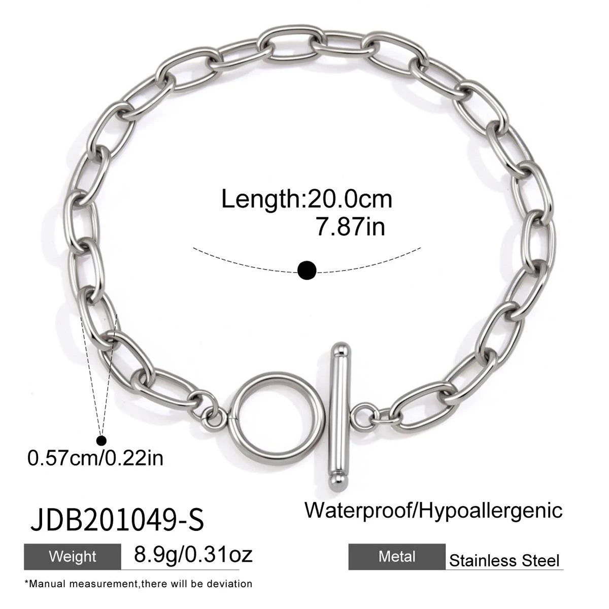 KIKA Classic OT Buckle Chain Bracelet Stainless Steel 316L