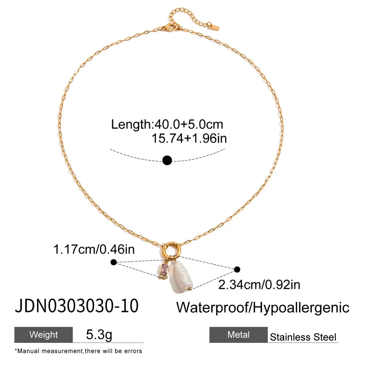 Kika Fashion Minimalist Freshwater Pearl Pendant Necklace