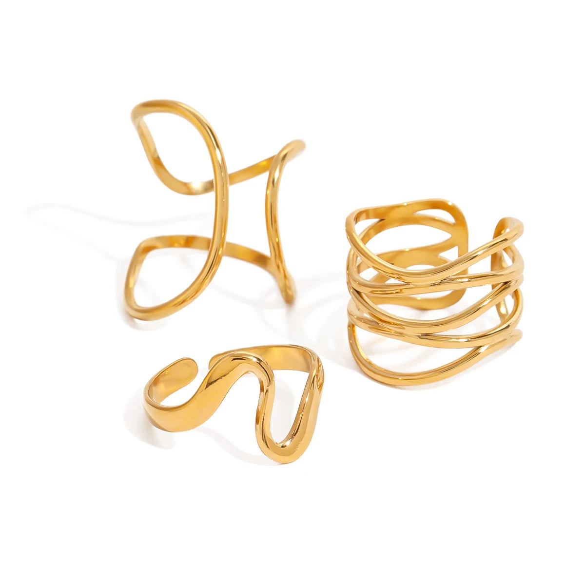 Organically Shaped Stacking Rings Hollow Irregular