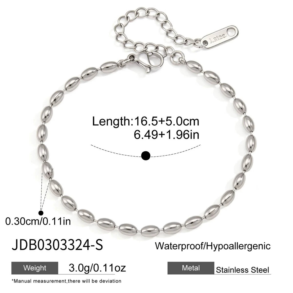 Kika Minimalist Beaded Chain Necklace Bracelet