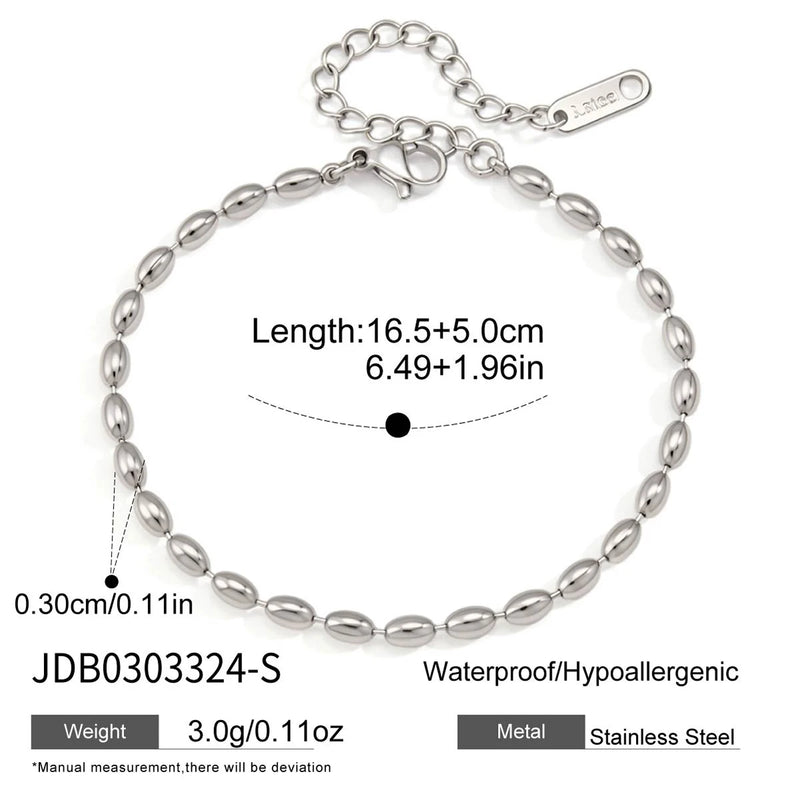 Kika Minimalist Beaded Chain Necklace Bracelet