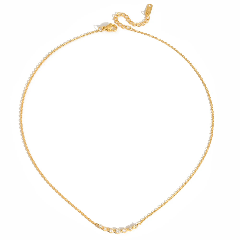 Kika White Water Droplet Zircon Necklace