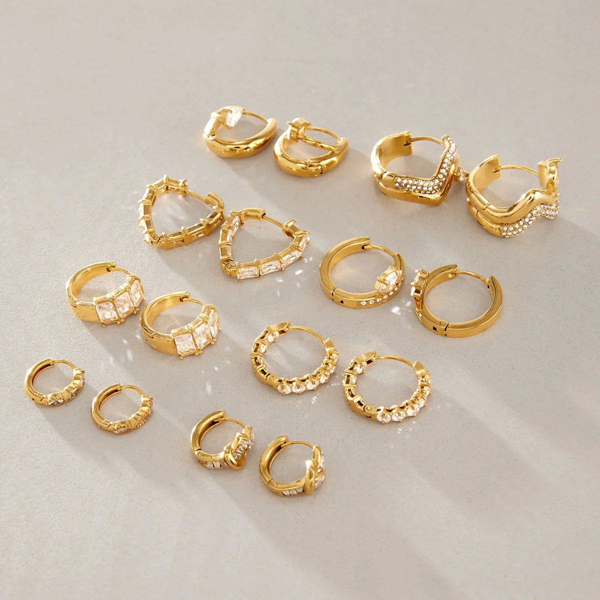 KIKA Delicate Zircon Clip Earrings For Women Minimalist 18K Gold PVD Plated Stainless Steel 316L Earrings Fashion Jewelry Gift