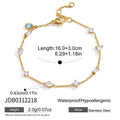 KIKA Delicate White Blue Geometric Droplet Shaped Zircon Bracelet PVD Gold Plated Stainless Steel 316L