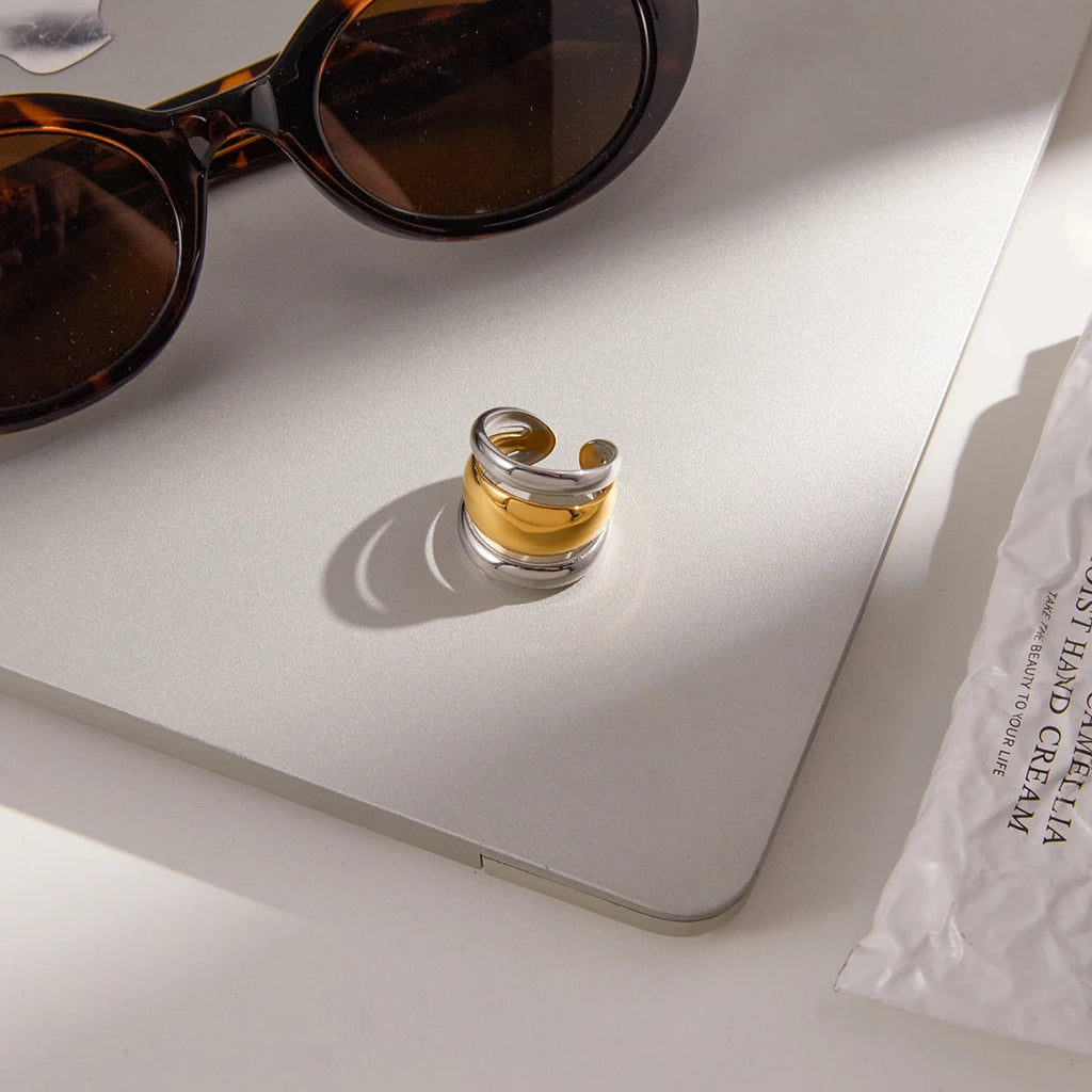 Kika Three-layer Hollowed-out Open Ring