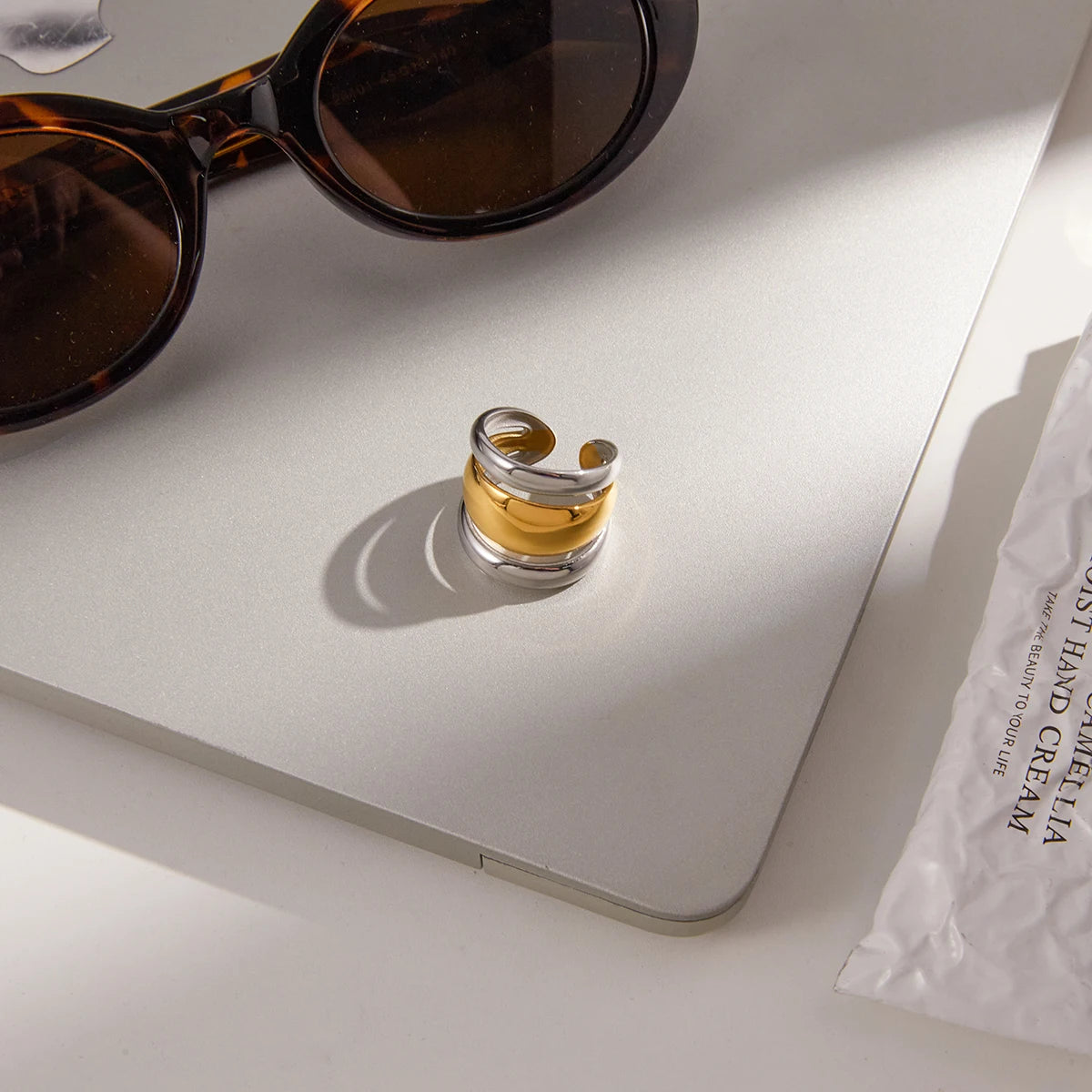 Kika Three-layer Hollowed-out Open Ring