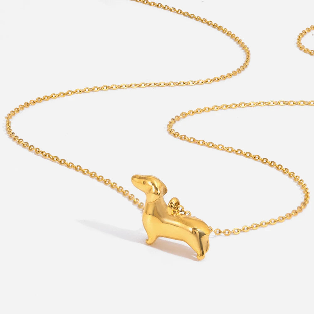 Cute Kitten Dog Open Ring Dachshund  Necklace, earrings