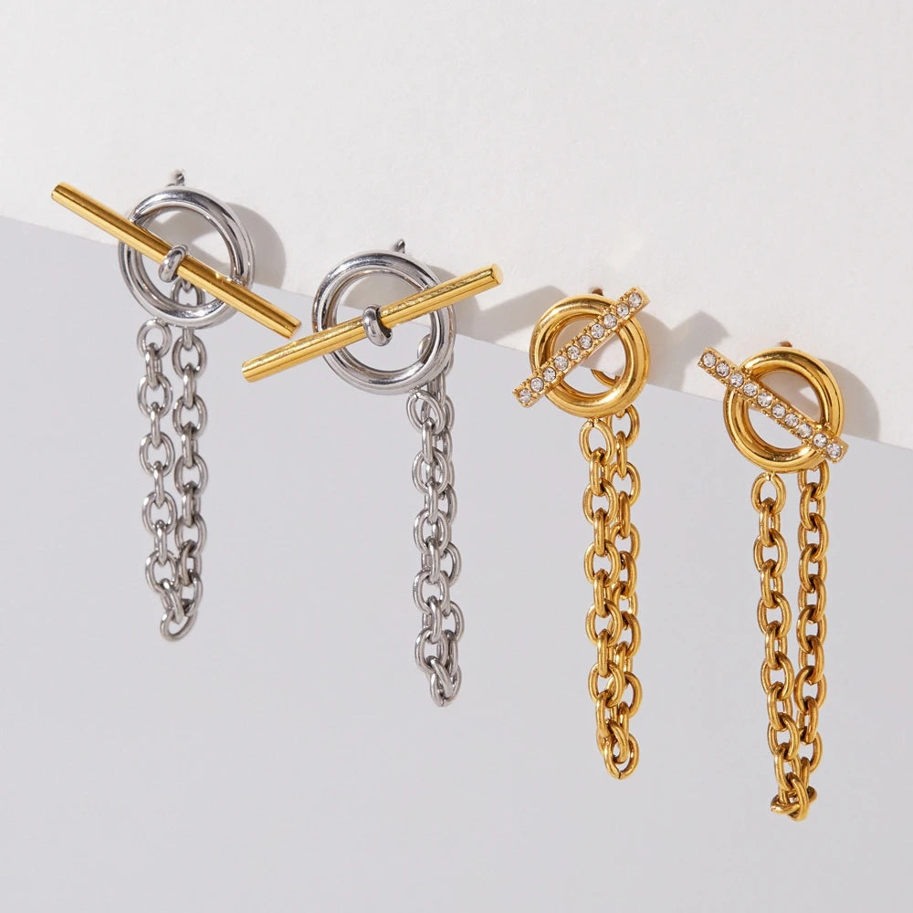 Kika Classic Chains Tassel Earrings 18K Gold PVD Plated Stainless Steel 316L