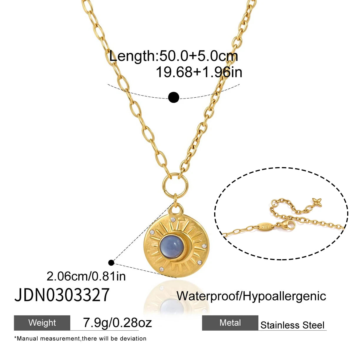 Kika Classic Moon Star Sun Pendant Necklace