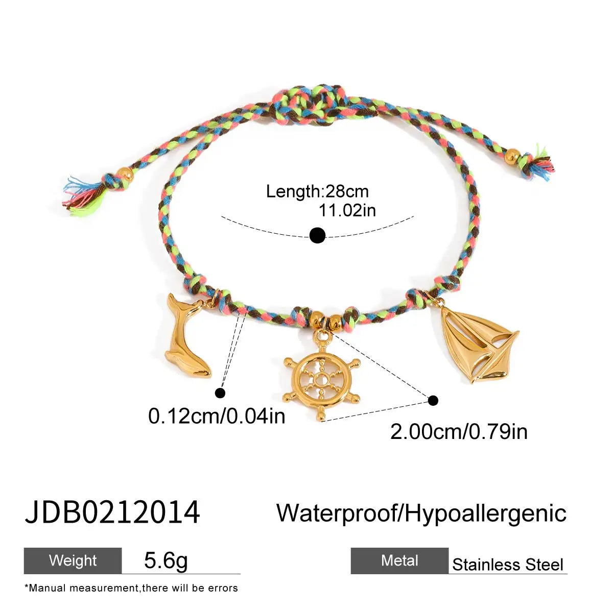 Kika Beach Ocean Resort Wind Sea Star Pendant Adjustable Rope Bracelet