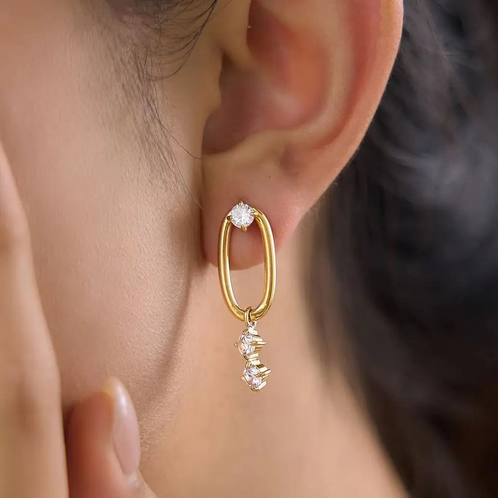 KIKA PVD Plated Stainless Steel Earrings Fashion Jewelry