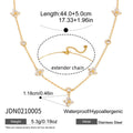 Kika Classic Gold Plated Elegant flowers White Zircon Chain Necklace