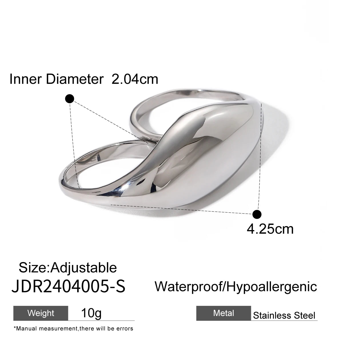 KIKA Trend Stainless Steel Double Ring Double Finger For Women Man Simple Titanium Simple Temperament Creative Party Jewelry