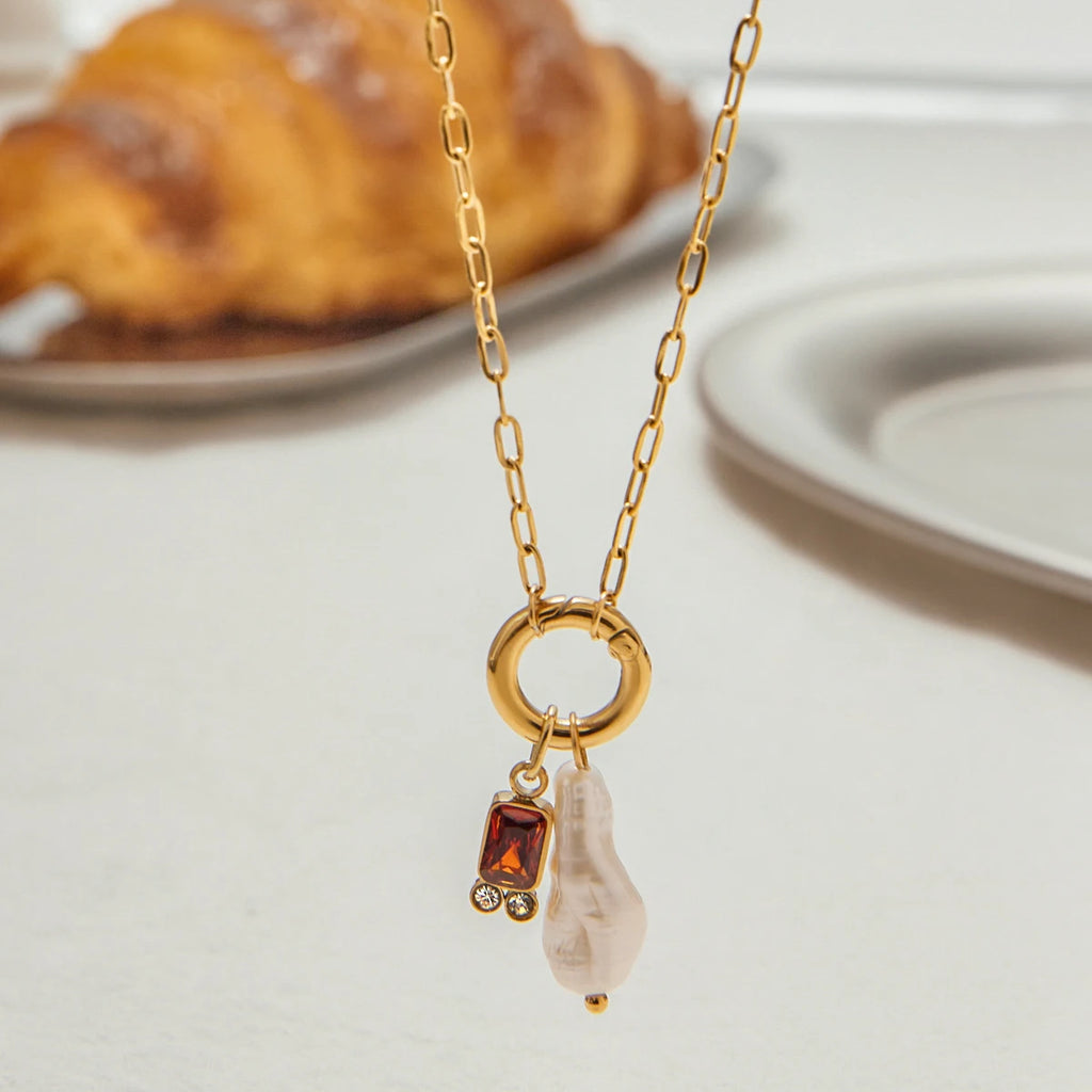 Kika Fashion Minimalist Freshwater Pearl Pendant Necklace