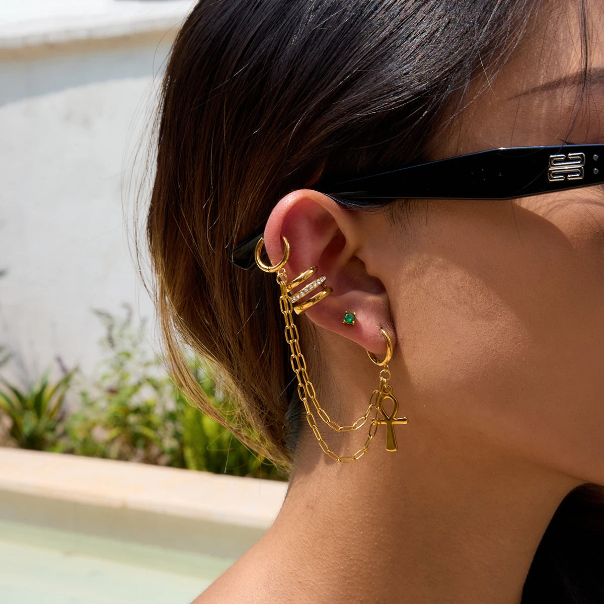 Smooth Cross Earrings