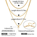 KIKA Heart Horse Eye Shape Zircon Pendant Necklace For Women Multilayer 18K Gold Plated Stainless Steel Necklace Jewelry Gift