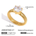 KIKA Classic Geometric Zircon Rings 18K Gold PVD Plated Stainless Steel 316L