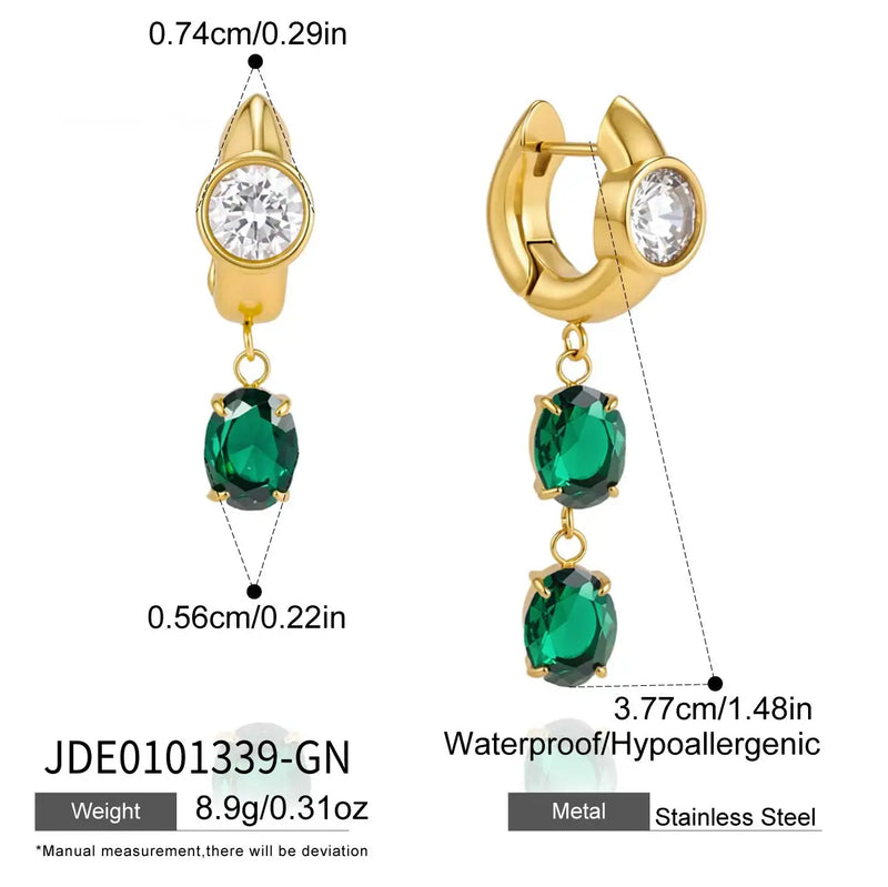 Kika Elegant Geometric Zircon Drop Earrings