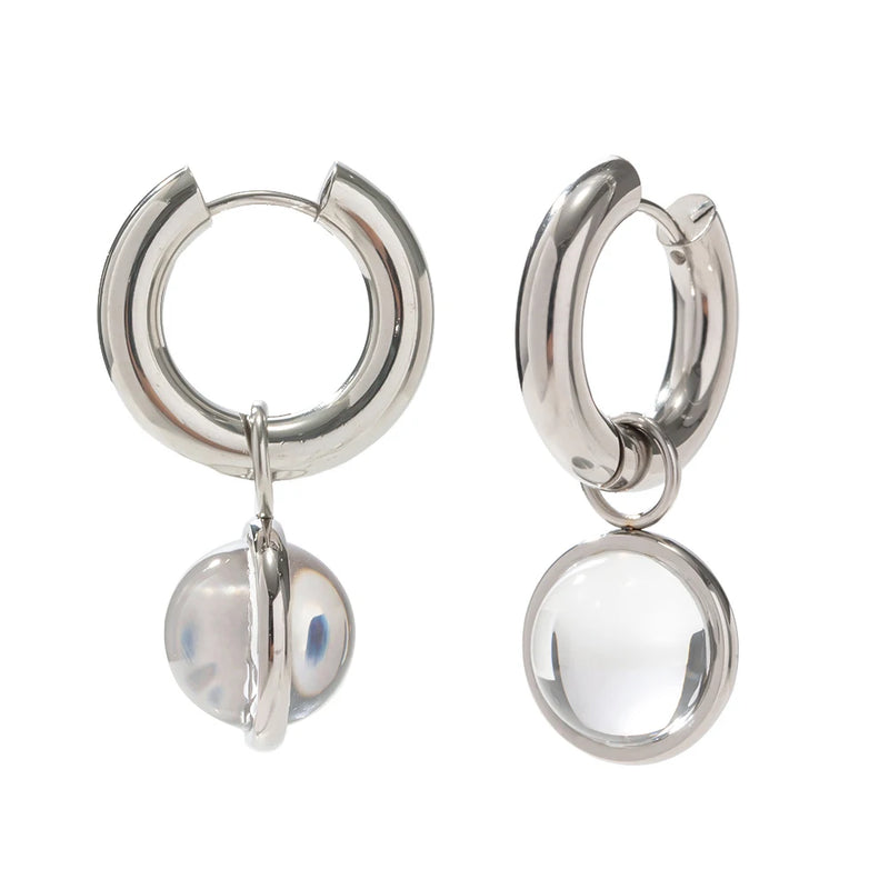 Kika Waterproof Silver Plated Stainless Steel Transparent Stone Necklace