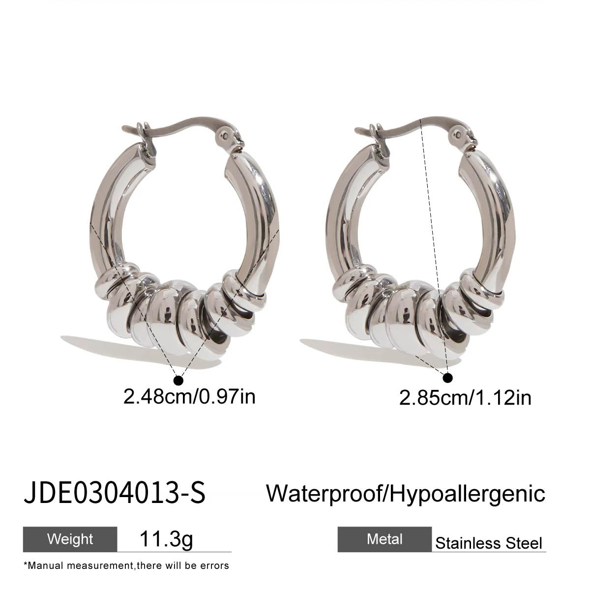 KIKA Minimalist 18K Gold Color PVD  Plated Stainless Steel 316L  Mobile Multi Loop Earrings
