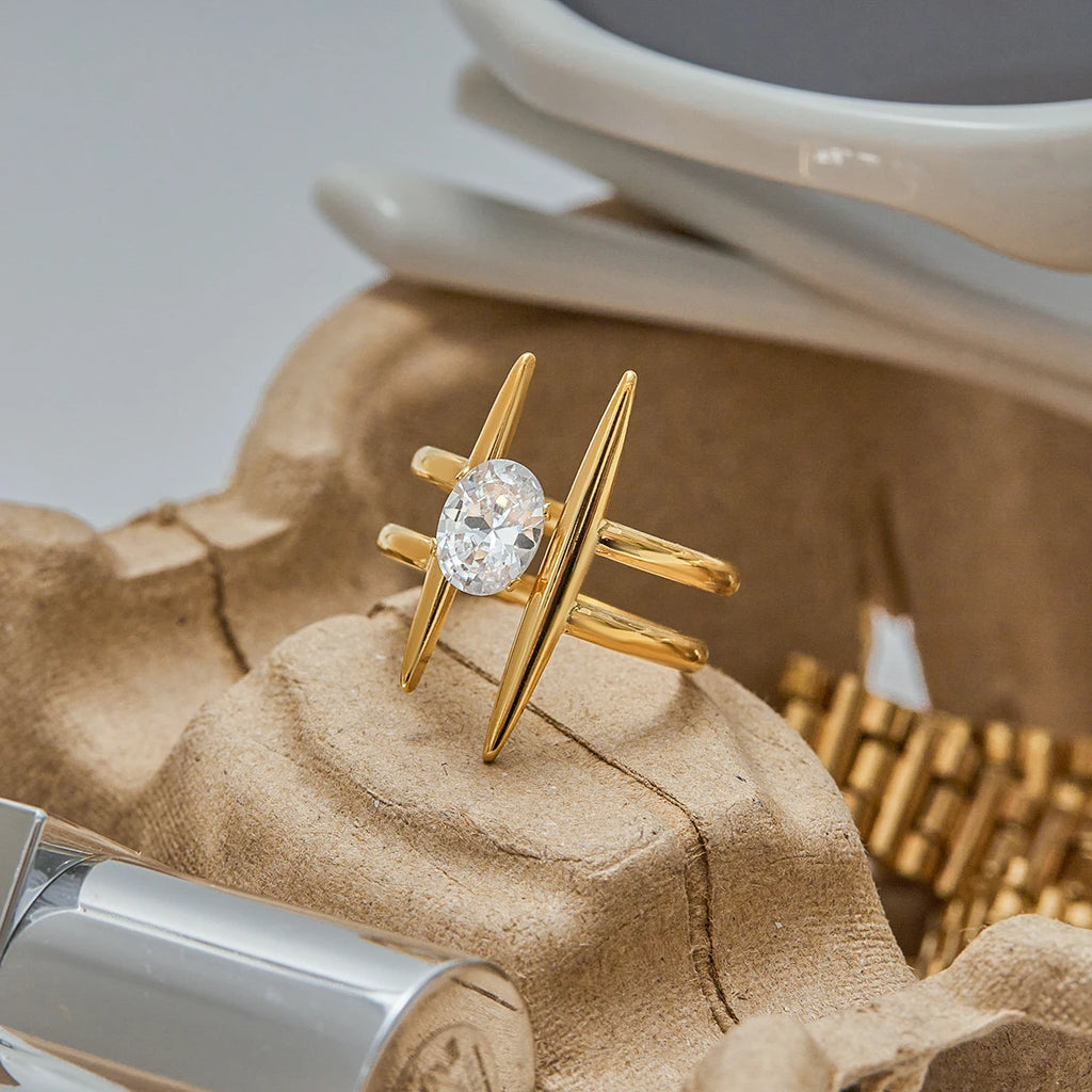 Kika Minimalist Geometric Stackable Ringsw Rings