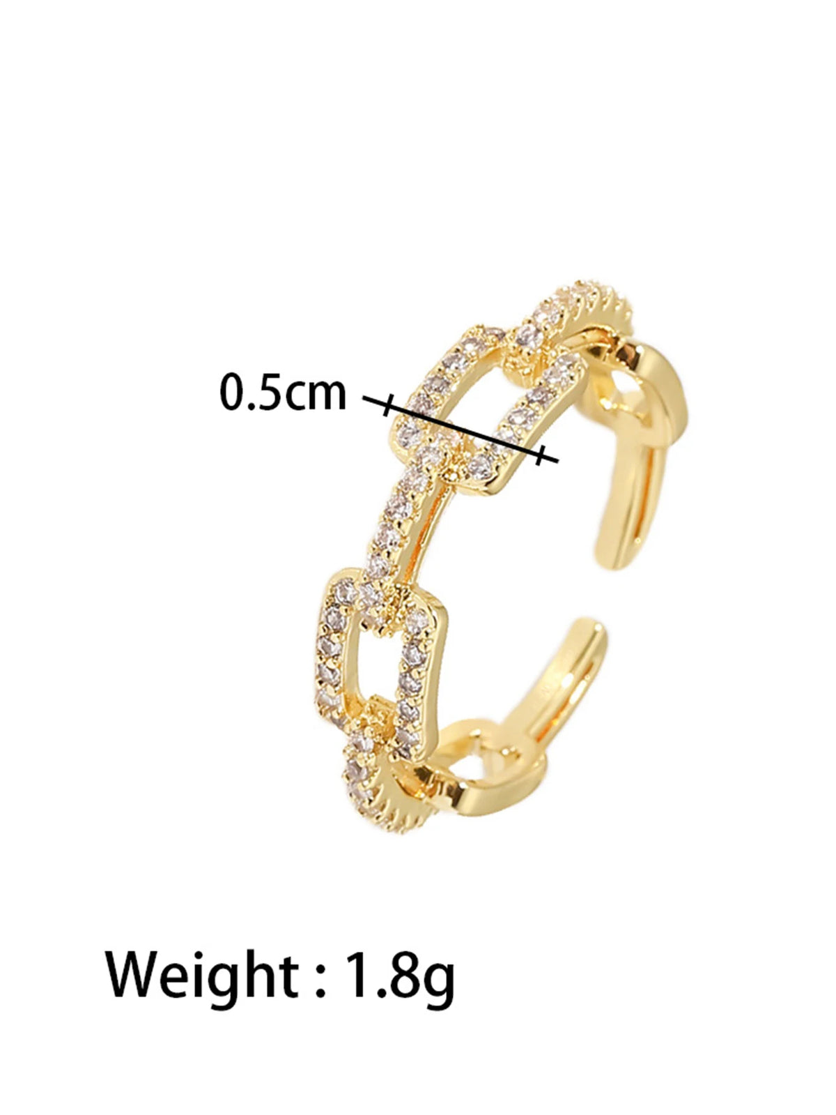 Kika Fashion Alien Pearl Ring 18K Gold Color Plated Stainless Steel Folded Foldable Ring