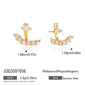 KIKA Delicate Zircon Earring Jackets For Women Front Back 18K Gold PVD Plated Stainless Steel Stud Earrings Fashion Jewelry